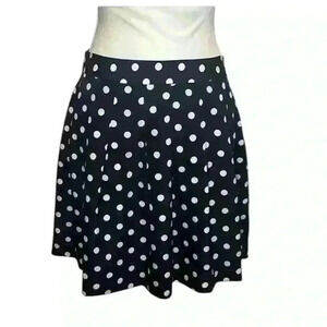 J. Crew Navy/Cream Polka Dot Pleated Midi Skirt. Lined. Women’s Size 2